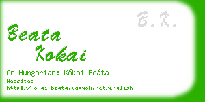 beata kokai business card